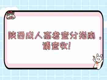 陕西成人高考查分指南，请查收!
