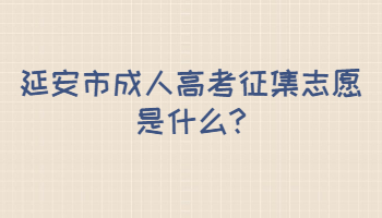 延安市成人高考征集志愿是什么